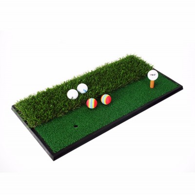 hot selling  CRESTGOLF 33*63cm Backyard Exercise Golf Mat Training Hitting Mat Pad Green Grass Indoor Practice Mat With Rubber T