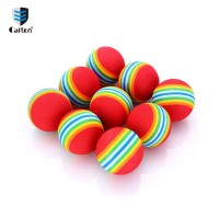 Factory price customized 6pcs/pack rainbow stripe foam sponge golf balls swing practice training aids