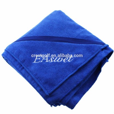 2019 New Design Microfiber Golf Towel Sports Towel With Zip pocket Custom LOGO