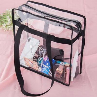 Wholesale Waterproof Clear See Through Makeup  Bag Transparent Plastic PVC Drawstring Backpack